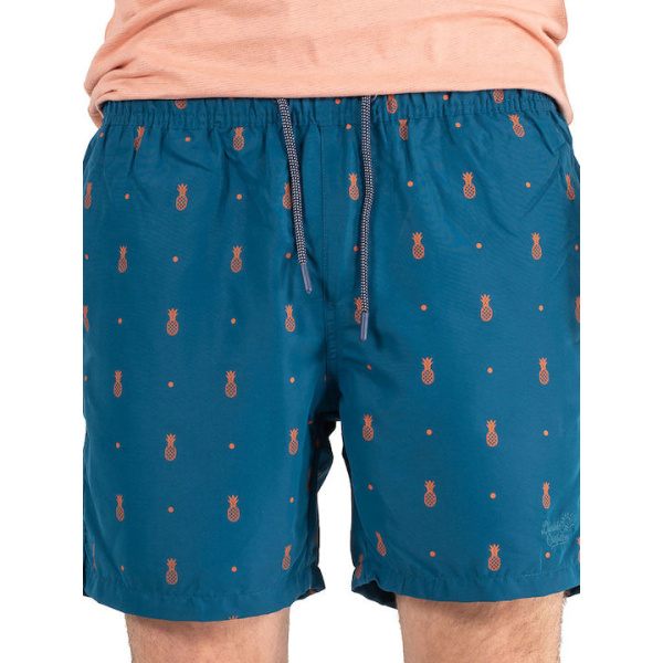 MTS-134A Double All Over Print Shorts (Μεγάλα μεγέθη) Teal