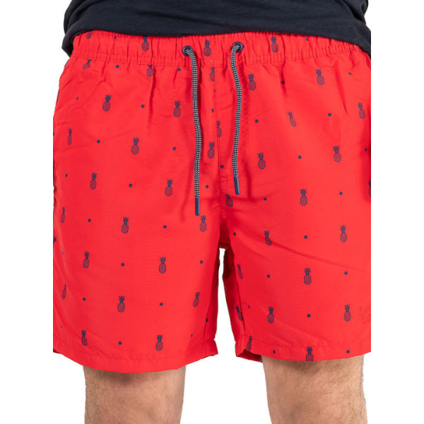 MTS-134A Double All Over Print Shorts (Μεγάλα μεγέθη) κόκκινο