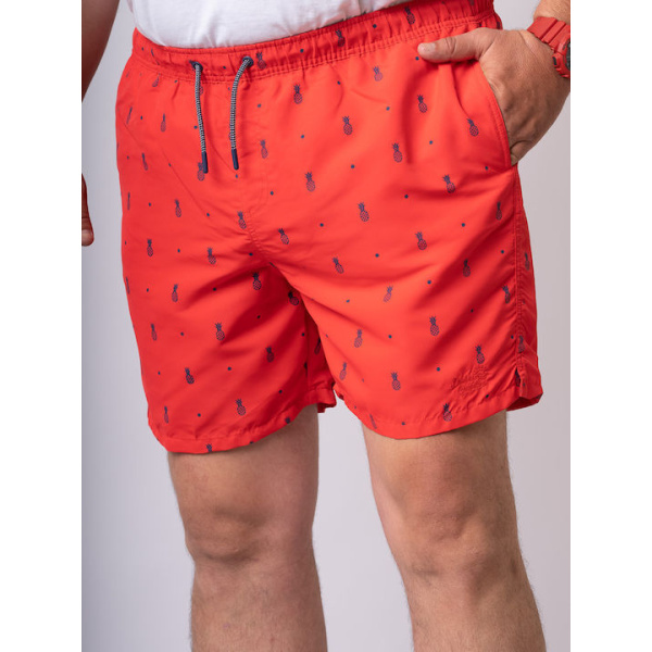 MTS-134A Double All Over Print Shorts (Μεγάλα μεγέθη) κόκκινο