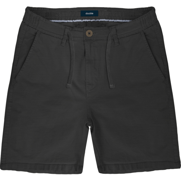 MSHO-725 Double Shorts Shorts Linen With Half Elastic Waistband Linen Black