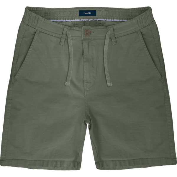 MSHO-725A Double Shorts Linen With Half Elastic Waistband Linen (Μεγάλα Μεγέθη) Khaki