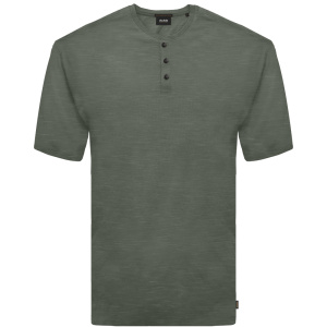 TS-2020SA Double T-Shirts Flama Henley (Μεγάλα Μεγέθη) Κhaki