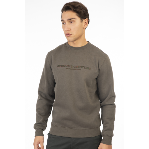 MTOP-1008A Double Φούτερ Brushed Fleece (Μεγάλα Μεγέθη) Khaki