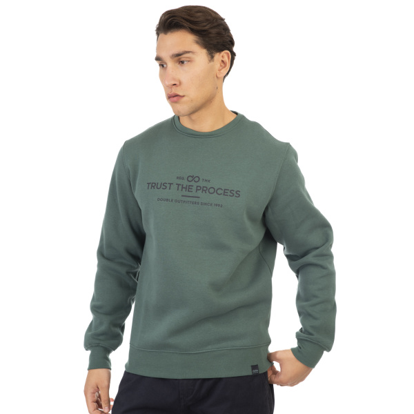 MTOP-1009A Double Φούτερ Brushed Fleece (Μεγάλα Μεγέθη) Moss Green