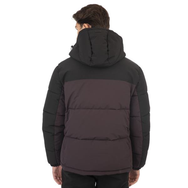 MJK-2006A Double Jackets Mid Length Padded (Μεγάλα Μεγέθη) Plum Black CC41